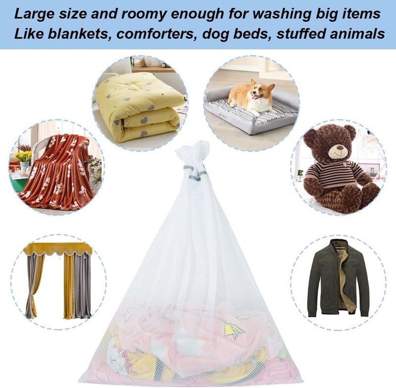 Vivifying Mesh Laundry Bags, 2 Pack XXXL Extra Large Honeycomb Laundry Bags with Zipper for Washing Machine, Coats, Stuffed Toys, Blanket, Sweater, Delicates Clothes - Image 4
